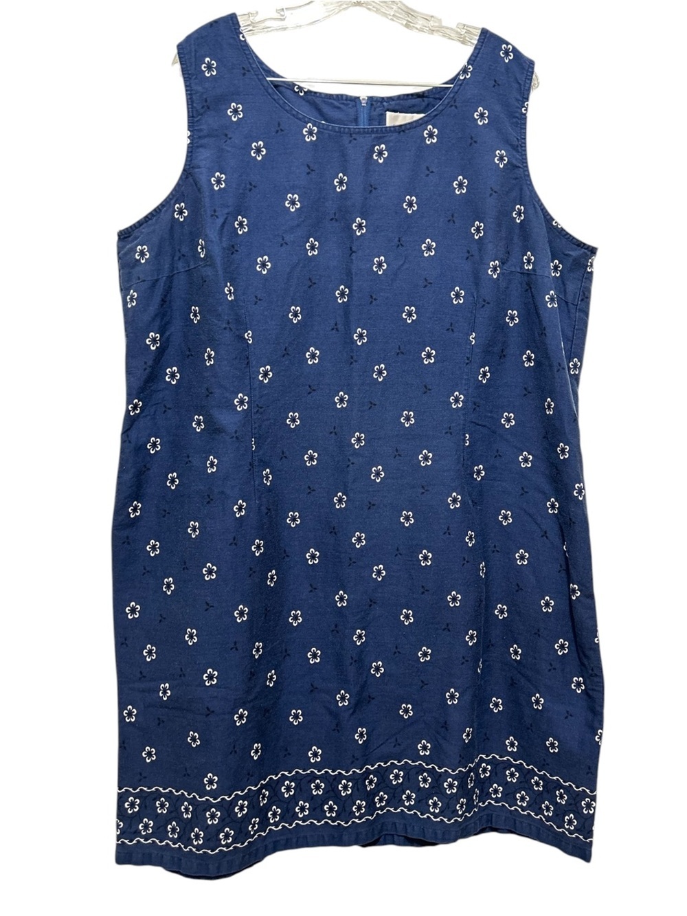 Silhouettes Women’s Size 22W Printed
Sleeveless Shift dress Blue 100% Cotton - Picture 2 of 13